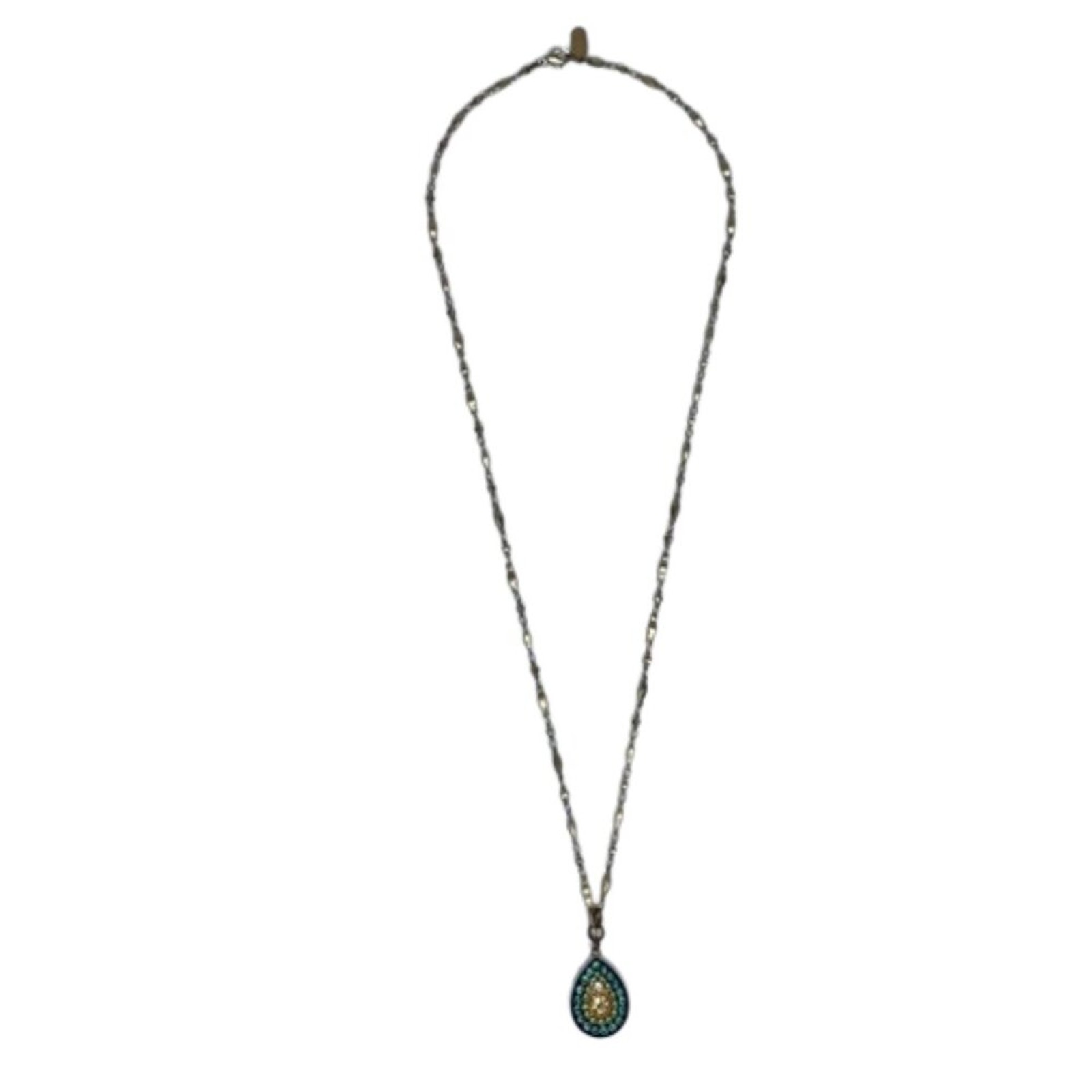 Vintage Clara Beau Gold Tone Necklace With Studded Peacock Pendant